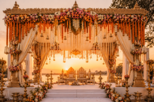Marigold and jasmine mandap decoration for Indian wedding 2026