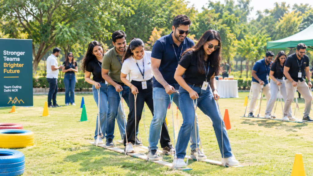 Corporate team outing ideas Delhi NCR outdoor team challenge